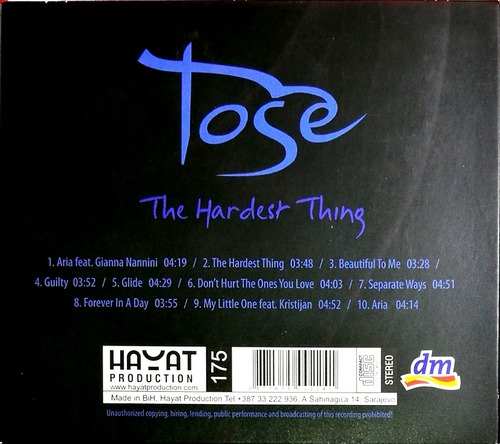 CD TOSE PROESKI THE HARDEST THING album 2009