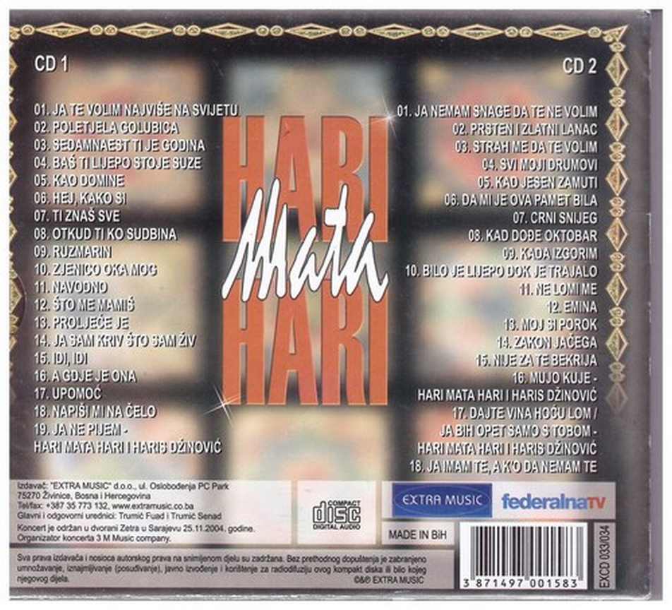 2CD HARI MATA HARI 37 HITOVA LIVE 2004 
