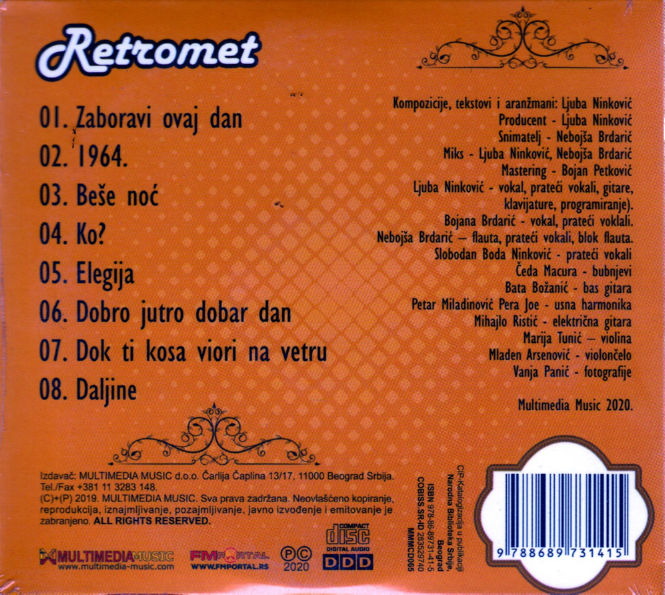 CD RETROMET LJUBA NINKOVIC FRONTMEN GRUPE „S vremena na vreme“ ALBUM 2020 