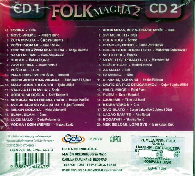 2CD FOLK MAGIJA 2 KOMPILACIJA 2025