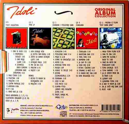 5CD IDOLI ORIGINAL ALBUM COLLECTION Mini LP Cokolada Paket Aranzman pop srbiija 