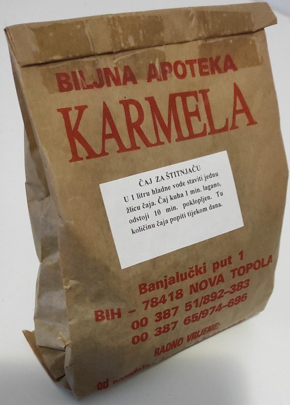 Karmela čaj za štitnjaču 100 g prednja strana originalno pakovanje Nova Topola